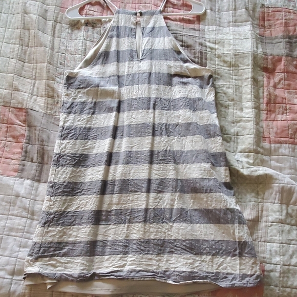 grey and white/cream halter dress - Picture 2 of 4
